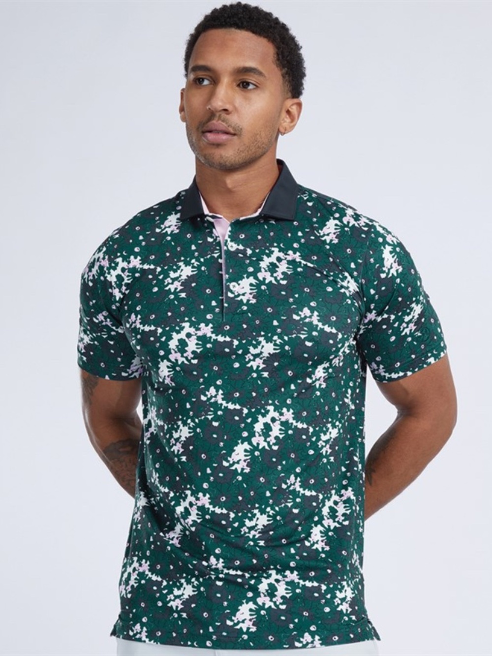 NWT PUMA x Arnold Palmer Floral Men's Polo Shirt Short Sleeve Size Large